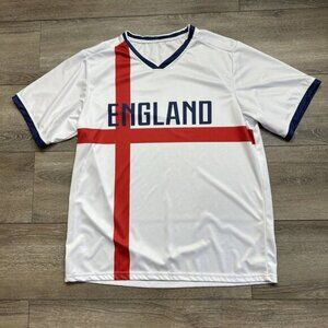 England Football Jersey Shirt Size Large White Red